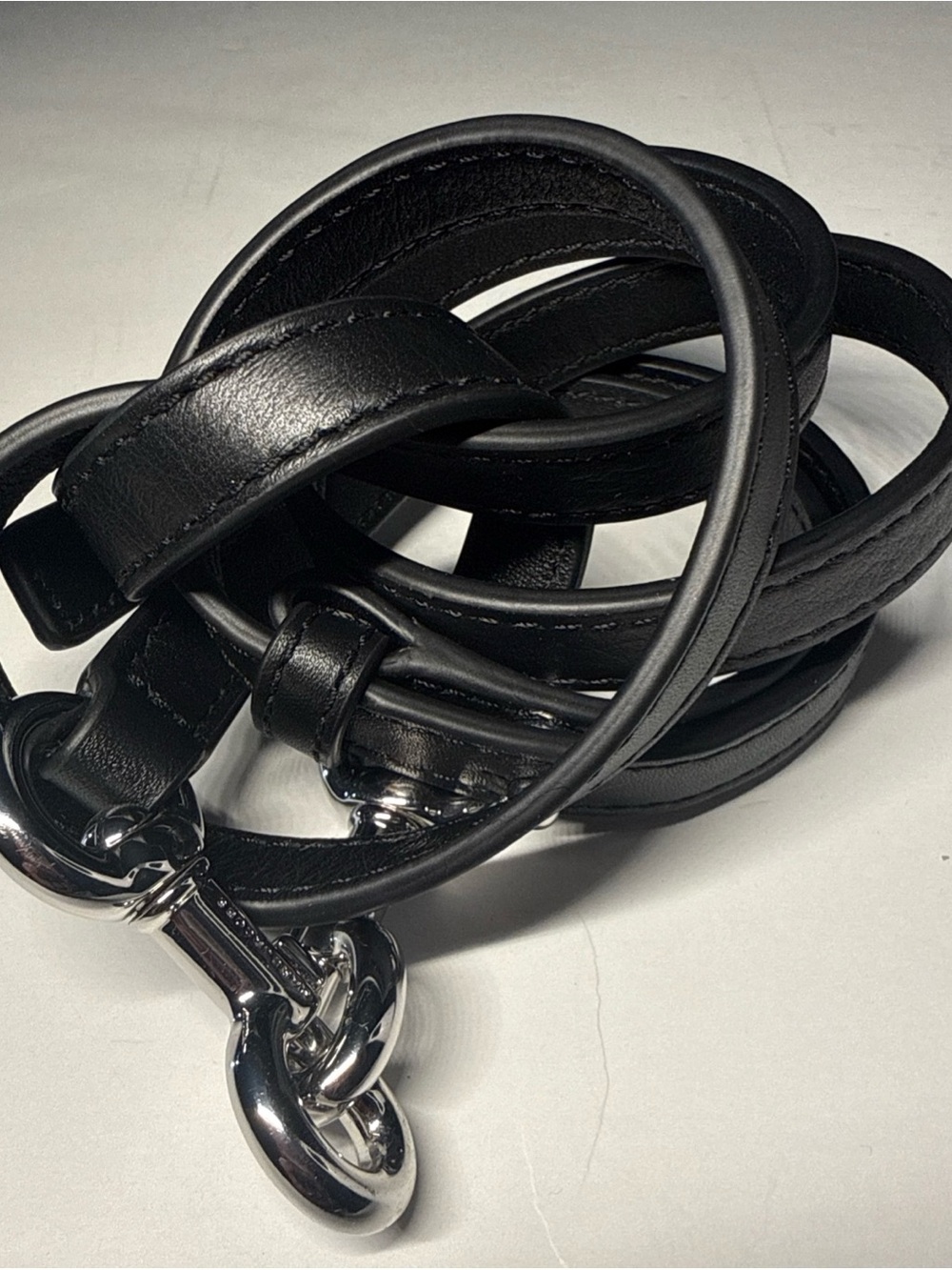 Marc Jacobs Black Leather Crossbody Strap with Silver Hardware replacement